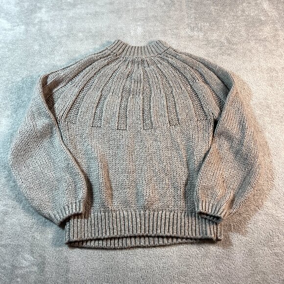 Abercrombie & Fitch Mock Neck Long Sleeve Gray Pullover Knit Sweater XL Ribbed - Picture 8 of 12